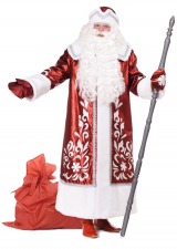 Костюм Деда Мороза «Сказка». В комплект костюма входит: пальто, шапка, рукавицы, мешок, чехол.